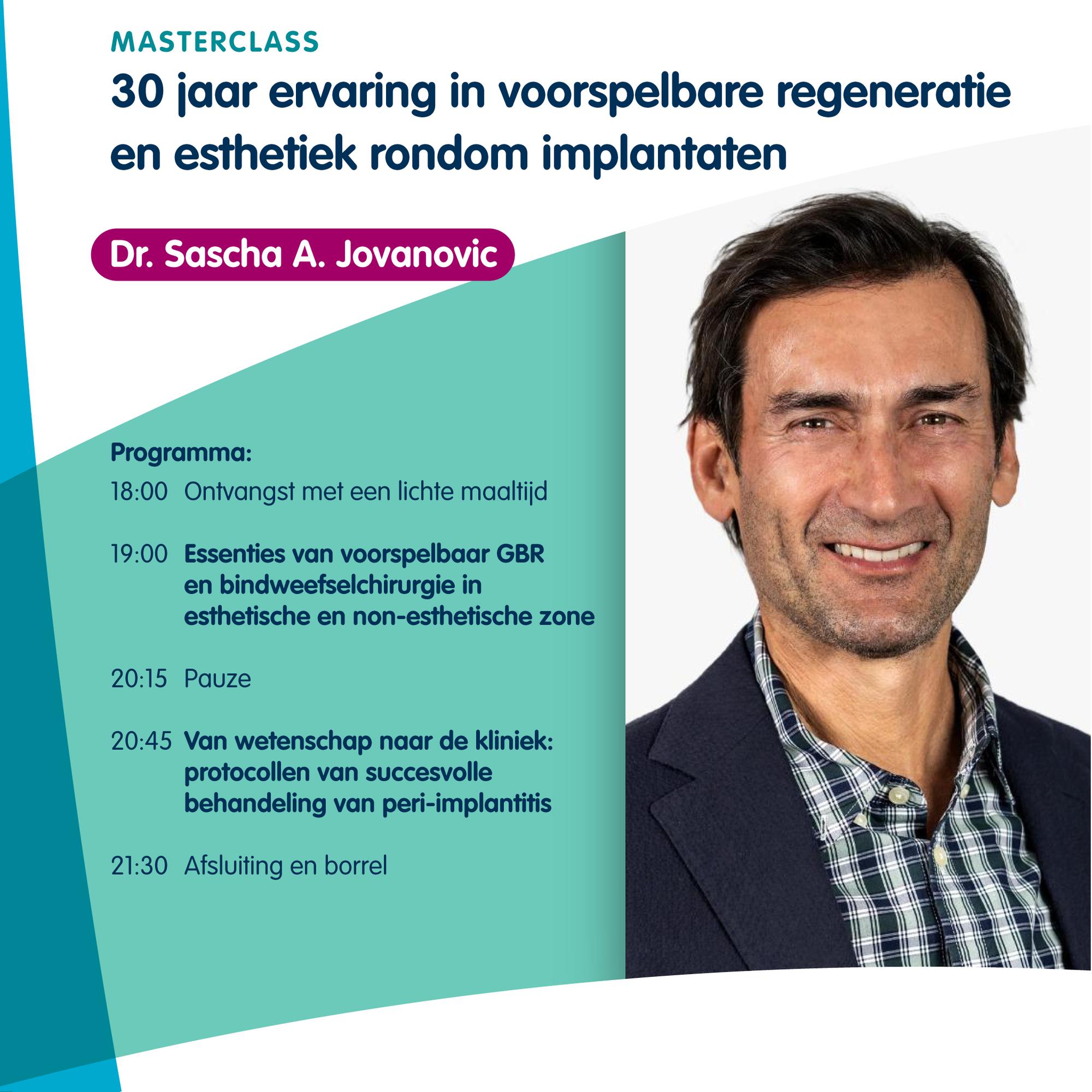 Masterclass met dr. Sascha Jovanovic - VOL GEBOEKT
